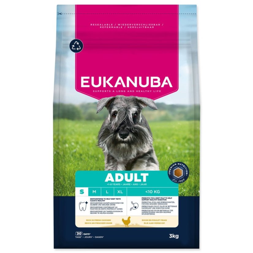 Krmivo EUKANUBA Adult Small breed rich in fresh chicken 3kg