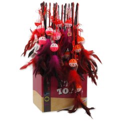 Hračka Magic Cat prut míček plast s pírky 22cm+50cm 24ks