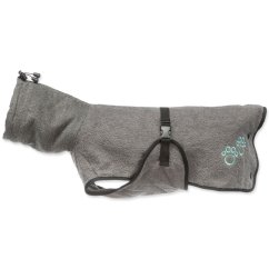 Bathrobe for dogs, terry cloth, XS: 30 cm, grey