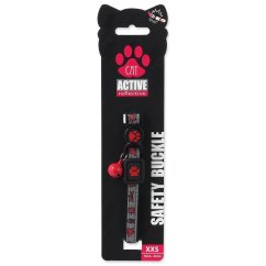 Obojek Active Cat Reflective XXS červený 1x16-22cm