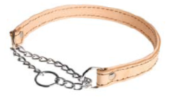 Kožený stahovací obojek s řetízkem