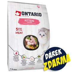 Krmivo Ontario Kitten Chicken 6,5kg + 6 kapsiček ZDARMA