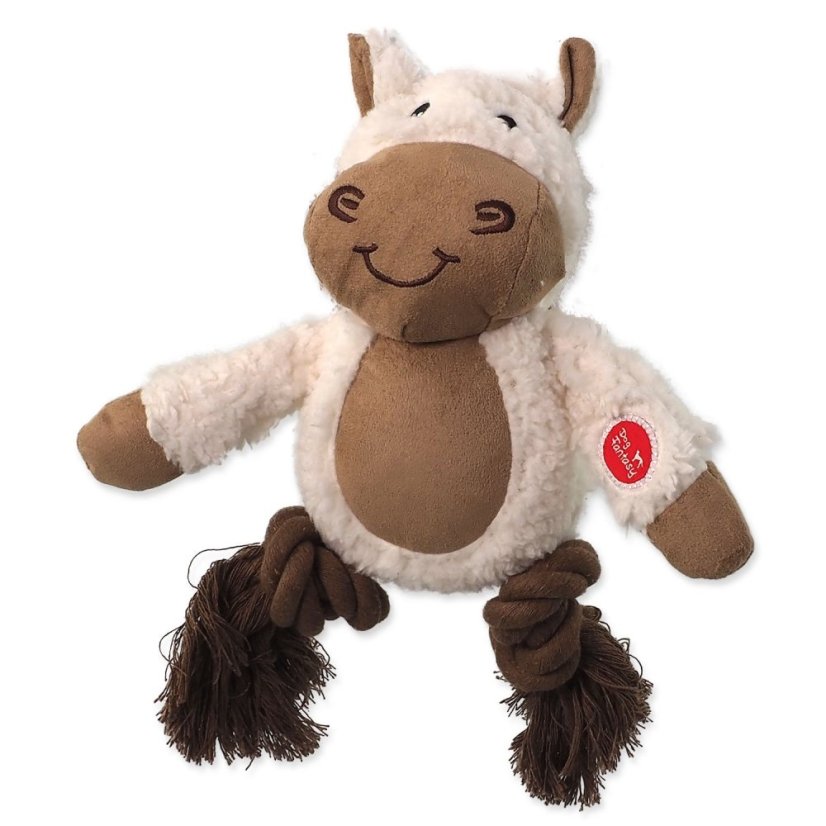 Hračka Dog Fantasy Snuggle mix zvířat s uzly a pískátkem 21cm