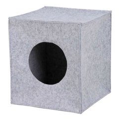 ANTON filcová krabice/jeskyně pro kočku, vhodné do IKEA regálu 33cm šedá