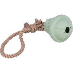 Xmas Bell,  vánoční zvonek na laně, ø 12/36 cm, přírodní guma, petrolejová