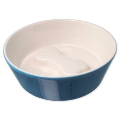 Miska Dog Fantasy keramická modrá/bílá kost 18x6cm, 650ml