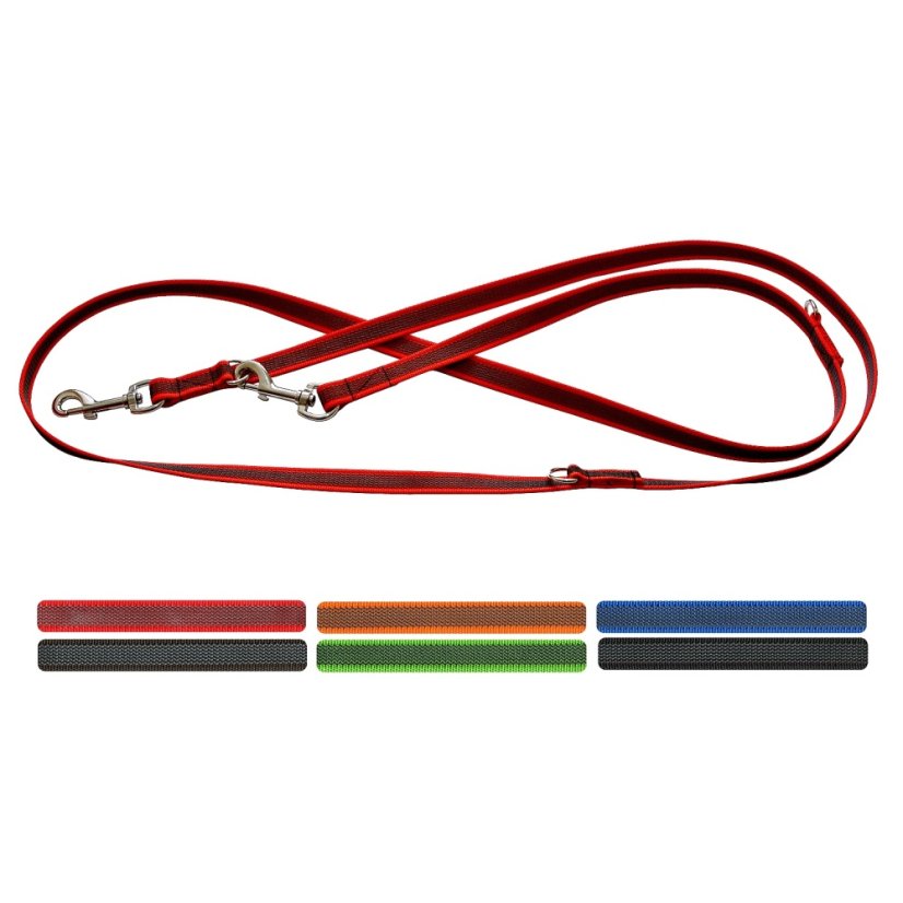 Vodítko popruh přepínací s gumovou nití, různé dekory 2 x 120/150/210 cm