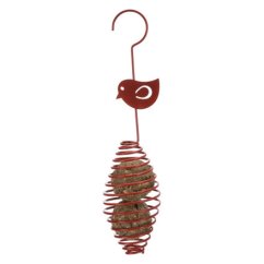 Krmítko na lojovou kouli - spirála s ptáčkem,  ø 7 × 35 cm