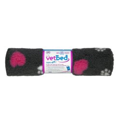 Vetbed protiskluz / Drybed grafitová srdce a packy DELUXE 150 x 100 cm, vlas 30 mm