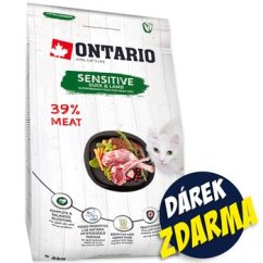 Krmivo Ontario Cat Sensitive/Derma 2kg + 4 kapsičky ZDARMA