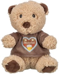 Oktoberfest Teddy, plyšový medvídek bez zvuku, 27 cm, béžová/hnědá - LIMITOVANÁ NABÍDKA