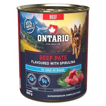 Konzerva Ontario Adult hovězí pate s příchutí spiruliny 800g