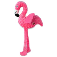 Hračka Dog Fantasy Recycled Toy plameňák pískací se šustícími křídly 49cm