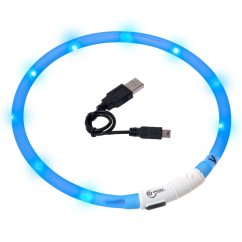 LED obojek dobíjecí Karlie, modrá 75 cm