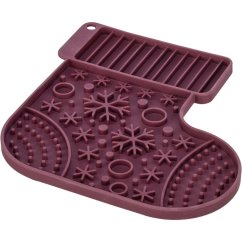 Xmas Lick'n'Snack Mat, vánoční lízací podložka 20 cm, bordó