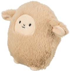 Vánoční ovečka, se zvukem, 16 cm, plyš, béžová