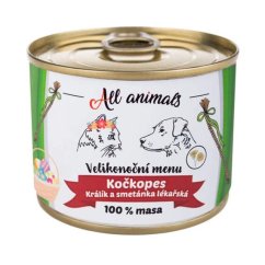 ALL ANIMALS Velikonoční menu KOČKOPES - limitovaná edice konzerva s králíkem a pampeliškou 200 g