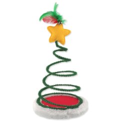 Hračka Magic Cat Winter Tale Vánoční  pružinový stromeček s hvězdou a peříčky 15x25cm