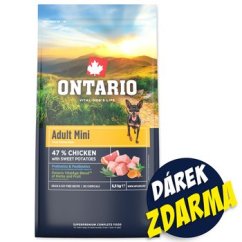 Krmivo Ontario Adult Mini Chicken 6,5kg+ 3 konzervy 200g ZDARMA