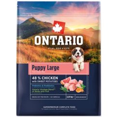 Krmivo Ontario Puppy & Junior Large Chicken & Sweet Potatoes 2,25kg