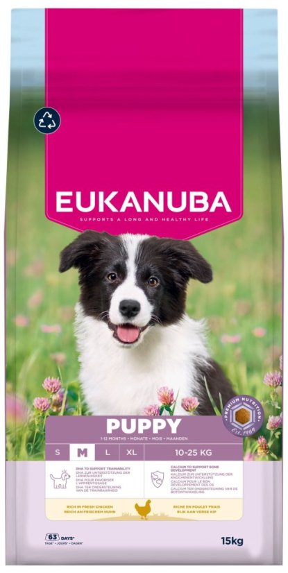 Krmivo EUKANUBA Puppy Medium rich in fresh chicken 15kg