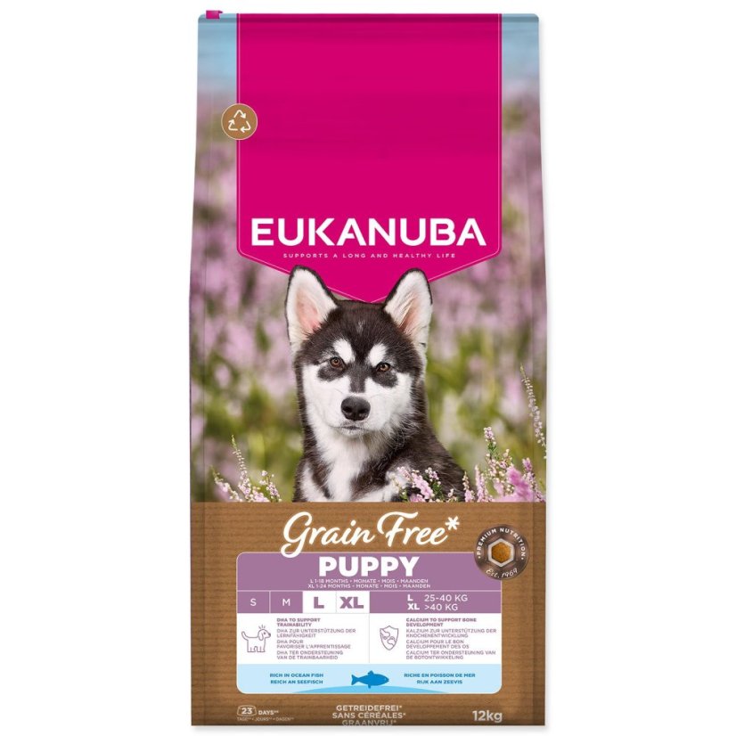 Krmivo EUKANUBA Grain Free Puppy Large rich in ocean fish 12kg