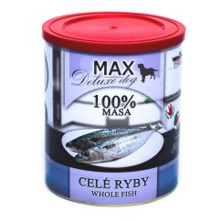 MAX Deluxe Dog celé ryby, konzerva 800 g