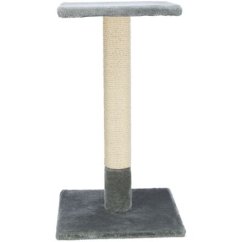Škrabací sloupek BEANA s odpočívadlem, 9 cm / 69 cm, sisal/plyš, šedá