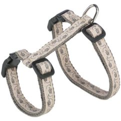 Postroj pro kočky s vodítkem,  27-45 cm/ 13mm, 1,20 m, šedá/béžová