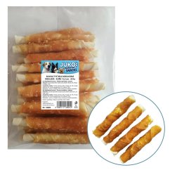 Tyč buvolí bílá obalená kuřecím masem JUKO Snacks 12,5 cm (20 ks)