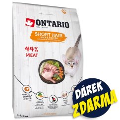 Krmivo Ontario Cat Shorthair 6,5kg + 6 kapsiček ZDARMA