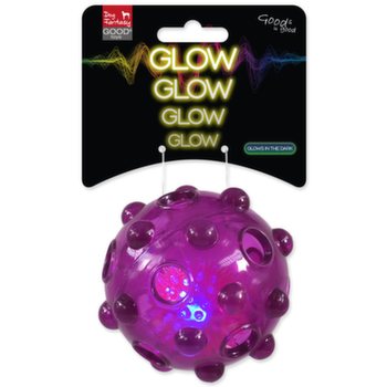 Hračka Dog Fantasy Glow míček z TPR gumy fialová 8cm