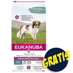 Krmivo EUKANUBA Daily Care Adult Mono Protein Duck 12kg+Dóza Dog Fantasy keramická