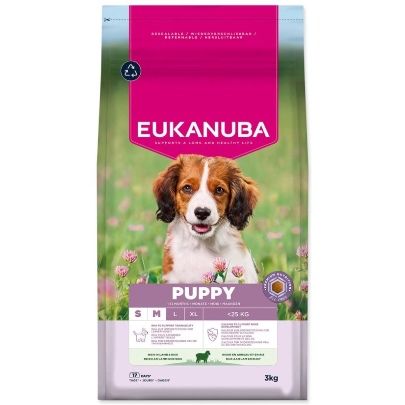 Krmivo EUKANUBA Puppy Small & Medium rich in lamb 3kg
