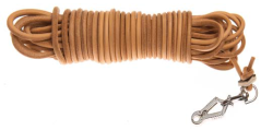Kulatá barvářská šňůra ukončená karabinou Sprenger - 4 mm, přírodní