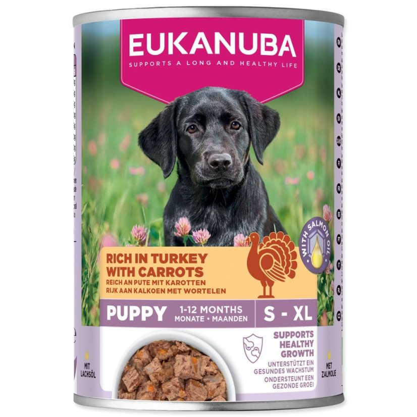 Konzerva EUKANUBA Puppy bohatá na krůtí s mrkví 400 g