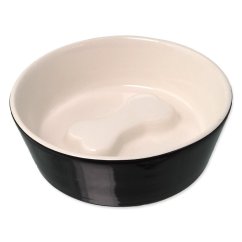 Miska Dog Fantasy keramická černá/bílá kost 13x4,5cm, 200ml