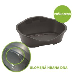 Pelíšek plast 5 grafitová 96 x 68 x 37,5 cm - Ulomená hrana dna - SLEVA 30 %
