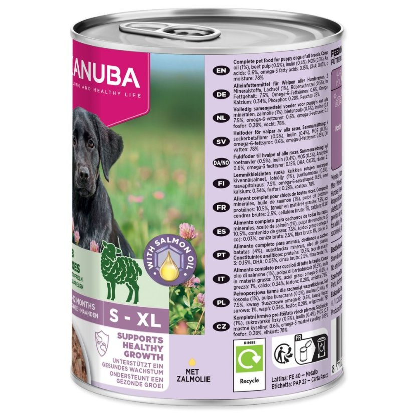 Konzerva EUKANUBA Puppy bohatá na jehněčí s bramborami 400 g