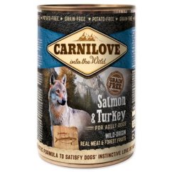 Konzerva Carnilove Dog Wild Meat losos a krůta 400g
