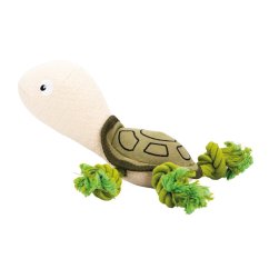 Mořská želva HipHop Dog, 30 cm, látková hračka s bavlněnými uzly, zelená/krémová