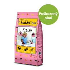 Chat & Chat Expert Kitten Chicken 13,8 kg - Poškozený obal - SLEVA 20 %