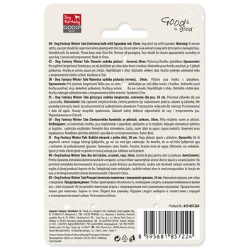 Hračka Dog Fantasy Winter Tale ozdoba vánoční pískací, červená 30cm