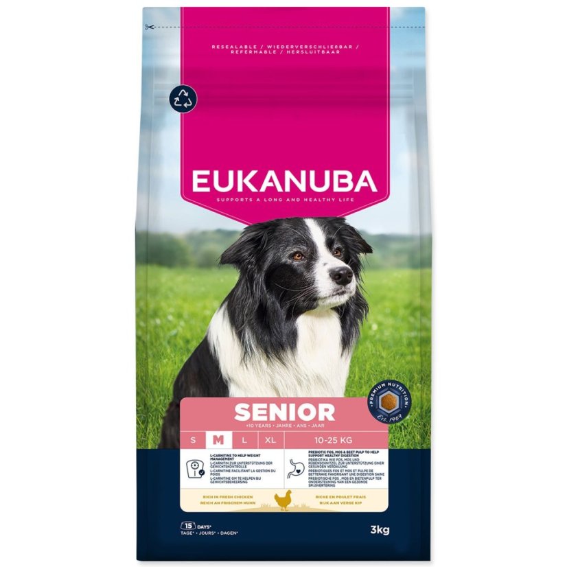 Krmivo EUKANUBA Senior Medium rich in fresh chicken 3kg
