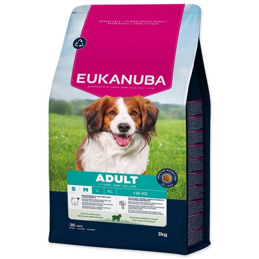 Krmivo EUKANUBA Adult Small and Medium breed rich in lamb 3kg