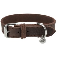 Kožený obojek RUSTIC - tmavě-hnědá
