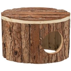 Domek METTE pro křečky, 18 x 12 x 12 cm, přírodní dřevo s kůrou