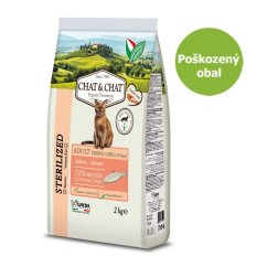 Chat & Chat Expert Adult Sterilized s lososem 2 kg - Poškozený obal - SLEVA 15 %