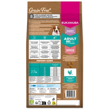 Krmivo EUKANUBA Grain Free Adult Small & Medium rich in ocean fish 3kg