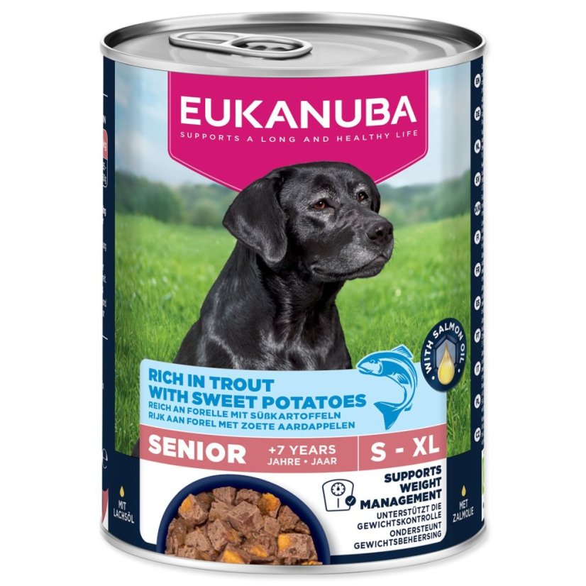 Konzerva EUKANUBA Senior bohatá na pstruha s batáty 400 g